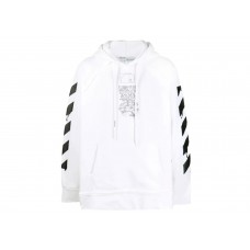 OFF-WHITE Dipping Arrow Print Hoodie White