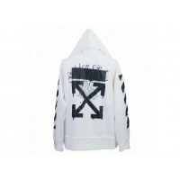 OFF-WHITE Dipping Arrow Print Hoodie White