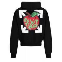 OFF-WHITE Oversized Apple Print Arrow Hoodie Black