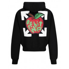 OFF-WHITE Oversized Apple Print Arrow Hoodie Black
