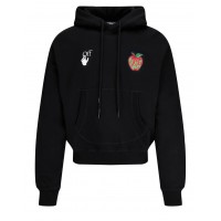OFF-WHITE Oversized Apple Print Arrow Hoodie Black