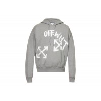 OFF-WHITE Paint Script Arrows Skate Hoodie Grey/White