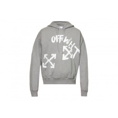 Оригинальный шмот OFF-WHITE Paint Script Arrows Skate Hoodie Grey/White
