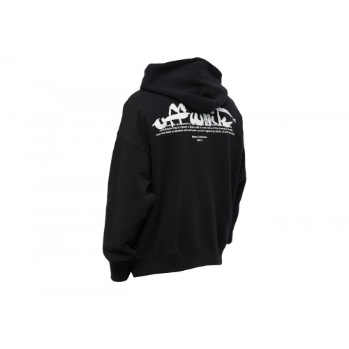 Оригинальный шмот OFF-WHITE Paint Script Arrows Skate Hoodie Black/White - 70см