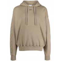 OFF-WHITE Stitch Skate Drawstring Hoodie Beige