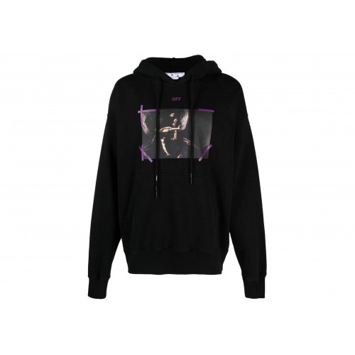 Оригинальный шмот OFF-WHITE Arrow Caravaggio Mercy Skate Hoodie Black/Purple - 70см