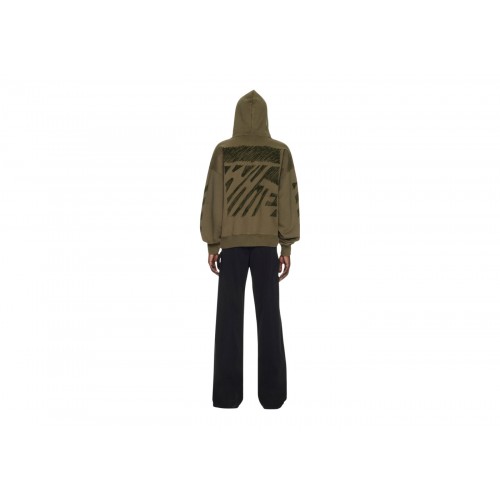 Оригинальный шмот OFF-WHITE Scribble Logo Over Skate Hoodie Khaki - 70см