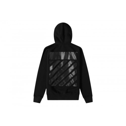 Оригинальный шмот OFF-WHITE Diag Tab Slim Hoodie Black/Black - 70см