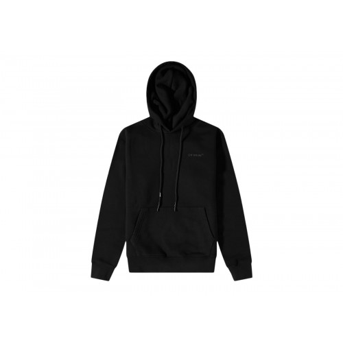 Оригинальный шмот OFF-WHITE Diag Tab Slim Hoodie Black/Black - 70см