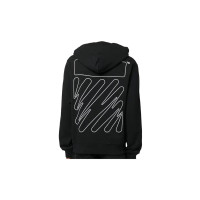 OFF-WHITE Wave Outl Diagonal Slim Hoodie Black/White
