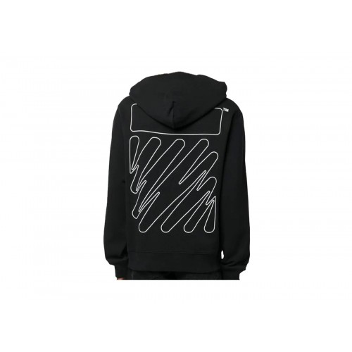 Оригинальный шмот OFF-WHITE Wave Outl Diagonal Slim Hoodie Black/White