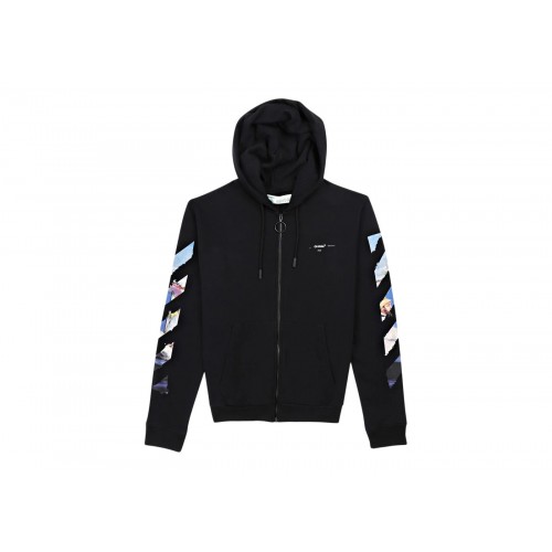 Оригинальный шмот OFF-WHITE Edouard Manet Floating Studio Arrows Zip Up Hoodie Black/Multi