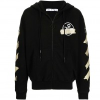 OFF-WHITE Arrows Zip Up Hoodie Black