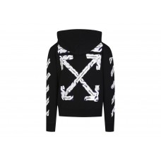 OFF-WHITE Slim Fit Airport Tape Zip Up Hoodie Black/Multi