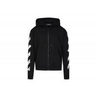 OFF-WHITE Slim Fit Airport Tape Zip Up Hoodie Black/Multi