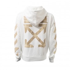 OFF-WHITE Tape Diag Arrows Zip Up Hoodie White