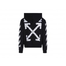 OFF-WHITE Airport Tape Zip Up Hoodie Black
