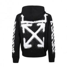 OFF-WHITE Spray Marker Arrows Zip Up Hoodie Black
