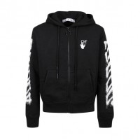 OFF-WHITE Spray Marker Arrows Zip Up Hoodie Black