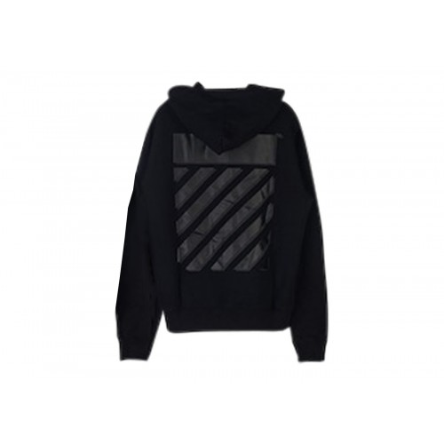 Оригинальный шмот OFF-WHITE Diag Tab Slim Zip Hoodie Black - 70см