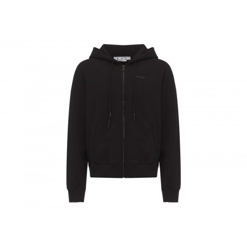 Оригинальный шмот OFF-WHITE Diag Tab Slim Zip Hoodie Black - 70см