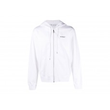 OFF-WHITE Wave Outl Diagonal Slim Zip Hoodie White/Black
