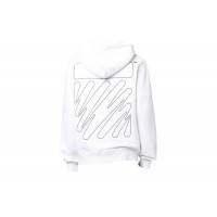 OFF-WHITE Wave Outl Diagonal Slim Zip Hoodie White/Black