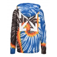 OFF-WHITE Tie Dye Knit Hoodie Brown/Blue/Multi