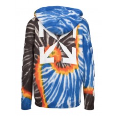 OFF-WHITE Tie Dye Knit Hoodie Brown/Blue/Multi
