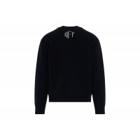 OFF-WHITE 3D Arrow Chunky Knit Sweatshirt Black/Grey
