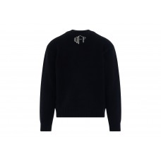 OFF-WHITE 3D Arrow Chunky Knit Sweatshirt Black/Grey