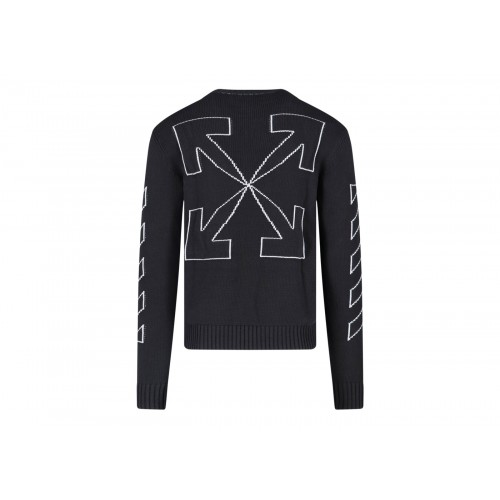 Оригинальный шмот OFF-WHITE Arrow Outline Print Crewneck Knit Sweater Black