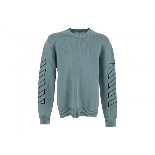 Оригинальный шмот OFF-WHITE Arrows Diag Outline Intarsia Knit Sweater Light Green - 70см