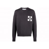 OFF-WHITE Single Arrow Knit Crewneck Sweatshirt Black