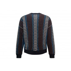 OFF-WHITE OW Baja Chunky Crew Knit Sweater Blue/Yellow/Multi