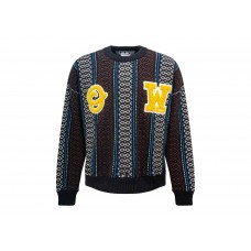 OFF-WHITE OW Baja Chunky Crew Knit Sweater Blue/Yellow/Multi