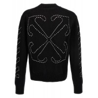 OFF-WHITE Arrows-Embroidery Crew-Neck Jumper Black