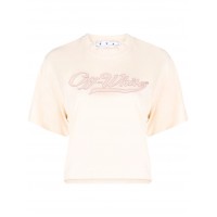 OFF-WHITE Logo-Embroidered T-Shirt Light Pink