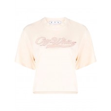 OFF-WHITE Logo-Embroidered T-Shirt Light Pink