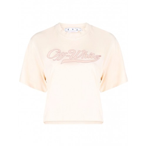 Оригинальный шмот OFF-WHITE Logo-Embroidered T-Shirt Light Pink
