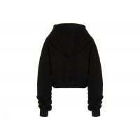 OFF-WHITE Womens For All Helv Crop Over Hoodie Black/White