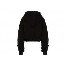 OFF-WHITE Womens For All Helv Crop Over Hoodie Black/White