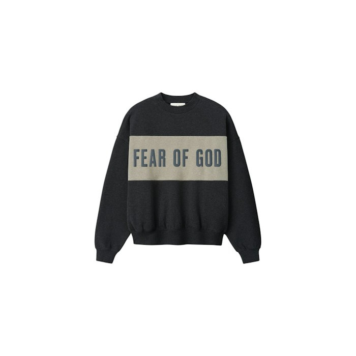 Свитшот Fear of God Essentials Cropped Relaxed Panelled Crewneck Iron Grey Heather/Seal Heather Свитшот Fear of God Essentials Cropped Relaxed Panelled Crewneck Iron Grey Heather/Seal Heather
