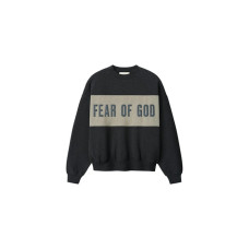 Fear of God Essentials Cropped Relaxed Panelled Crewneck Iron Grey Heather/Seal Heather