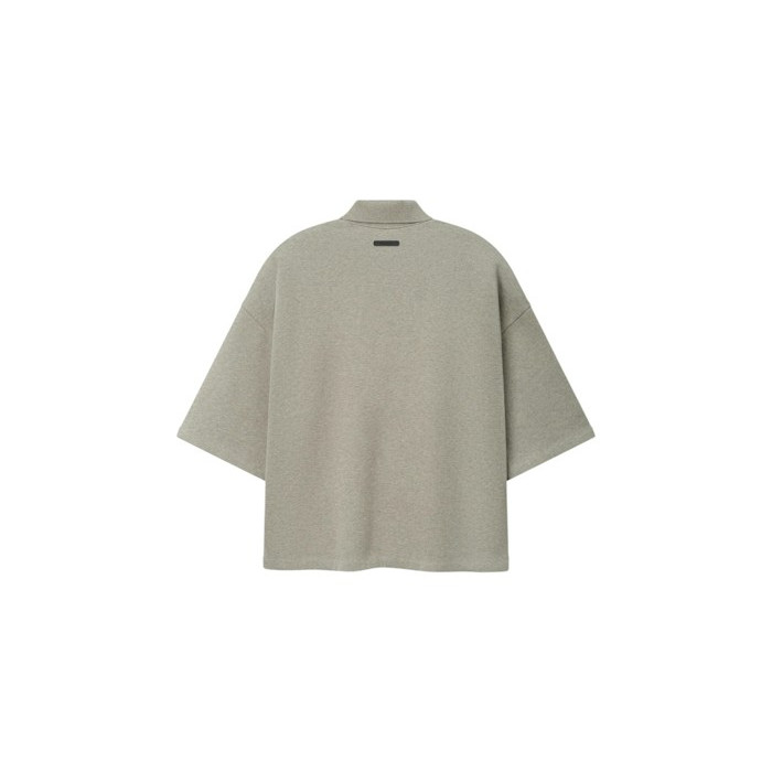 Поло Fear of God Essentials Cropped Panelled Polo Seal Heather/Iron Grey Поло Fear of God Essentials Cropped Panelled Polo Seal Heather/Iron Grey
