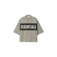 Fear of God Essentials Cropped Panelled Polo Seal Heather/Iron Grey