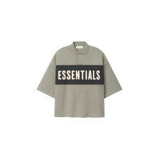 Fear of God Essentials Cropped Panelled Polo Seal Heather/Iron Grey
