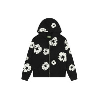 Denim Tears Cotton Wreath Zip Hoodie Black