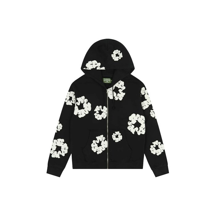Худи Denim Tears Cotton Wreath Zip Hoodie Black Худи Denim Tears Cotton Wreath Zip Hoodie Black