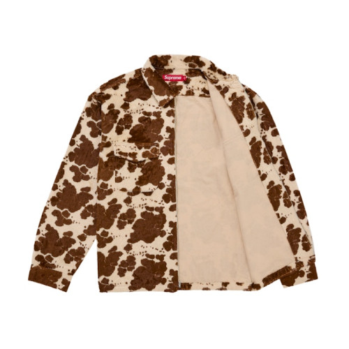 Supreme Faux Fur Zip Up Shirt Cow